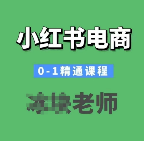 小红书电商0-1精通课程，小红书开店必学课程-项目网