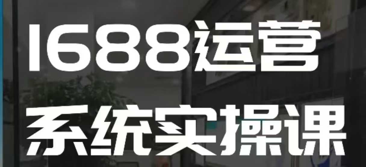 1688高阶运营系统实操课，快速掌握1688店铺运营的核心玩法-项目网
