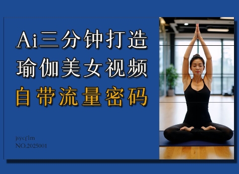Ai3分钟打造瑜伽美女视频，自带流量密码-项目网