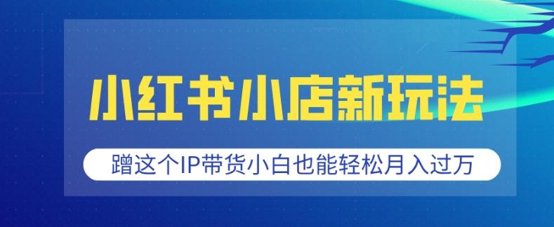 小红书小店新玩法，蹭这个IP带货，小白也能轻松月入过W【揭秘】-项目网