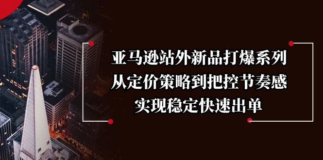 亚马逊站外新品打爆系列，从定价策略到把控节奏感，实现稳定快速出单-项目网