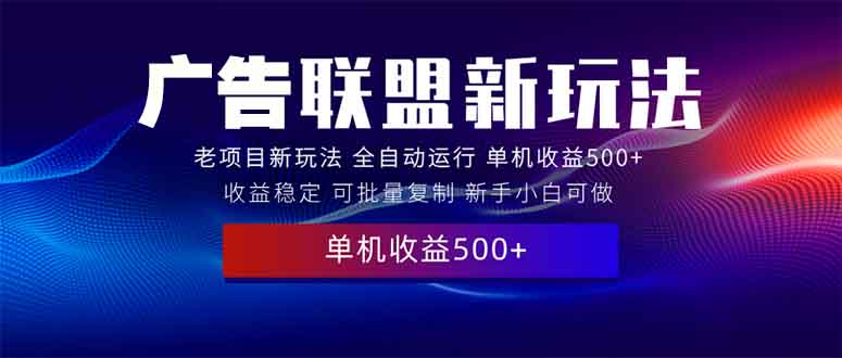 2025全新广告联盟玩法 单机500+课程实操分享 小白可无脑操作-项目网