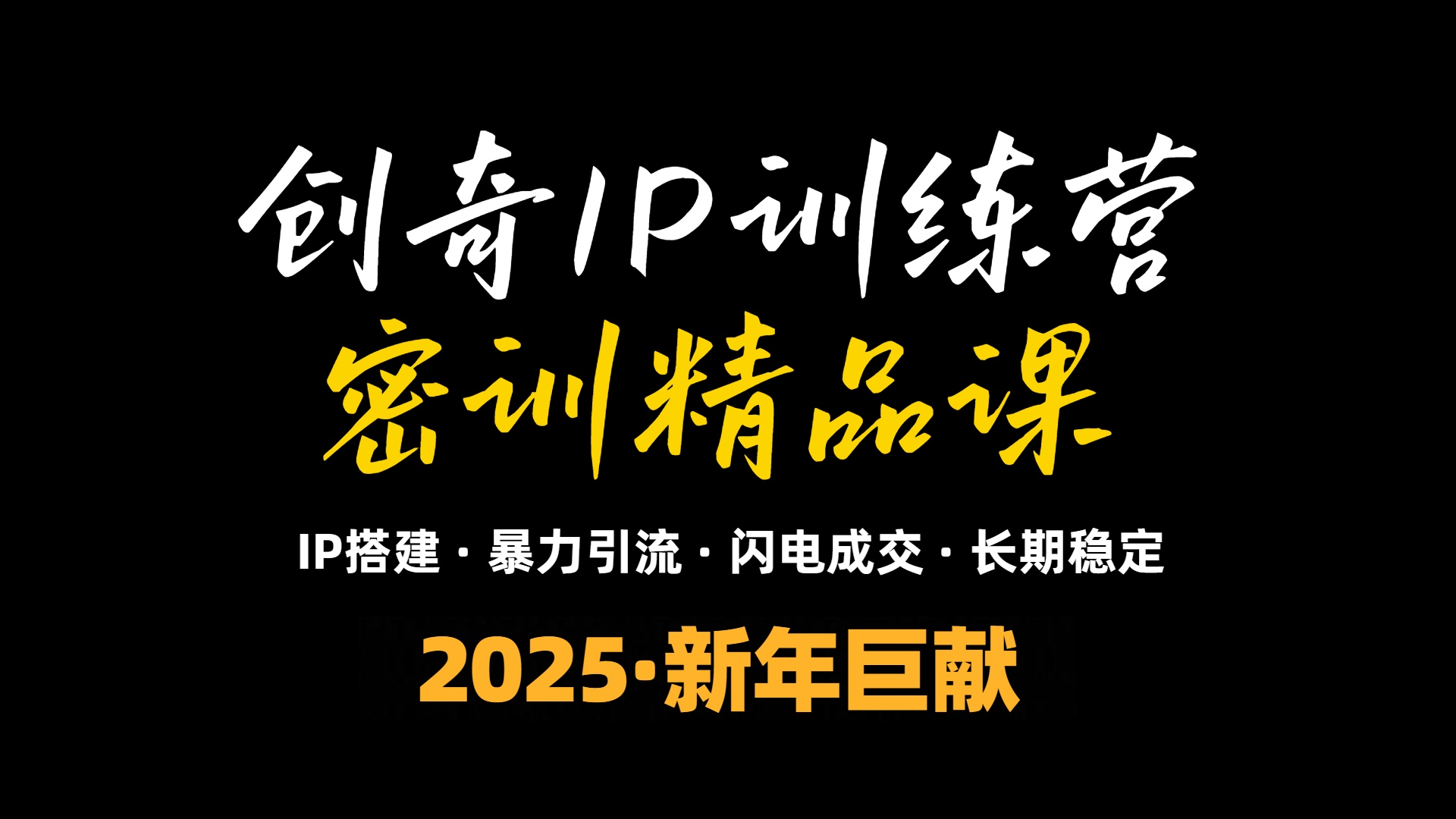 2025年“知识付费IP训练营”小白避坑年赚百万，暴力引流，闪电成交-项目网