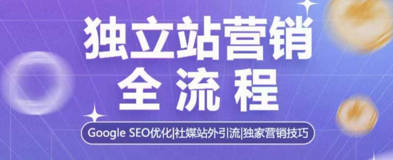 独立站营销全流程，Google SEO优化，社媒站外引流，独家营销技巧-项目网