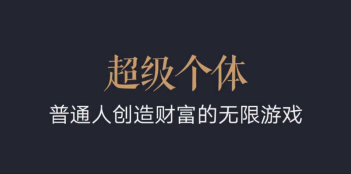 超级个体：2024-2025翻盘指南，普通人创造财富的无限游戏-项目网