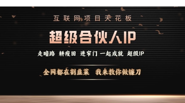 互联网项目天花板，超级合伙人IP，全网都在割韭菜，我来教你做镰刀【仅揭秘】-项目网