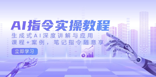 AI指令实操教程，生成式AI深度讲解与应用，课程+案例，笔记指令随意享-项目网