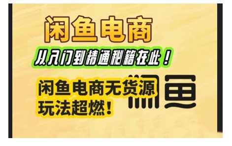 闲鱼电商实战课，从入门到精通秘籍在此，闲鱼电商无货源玩法超燃!-项目网