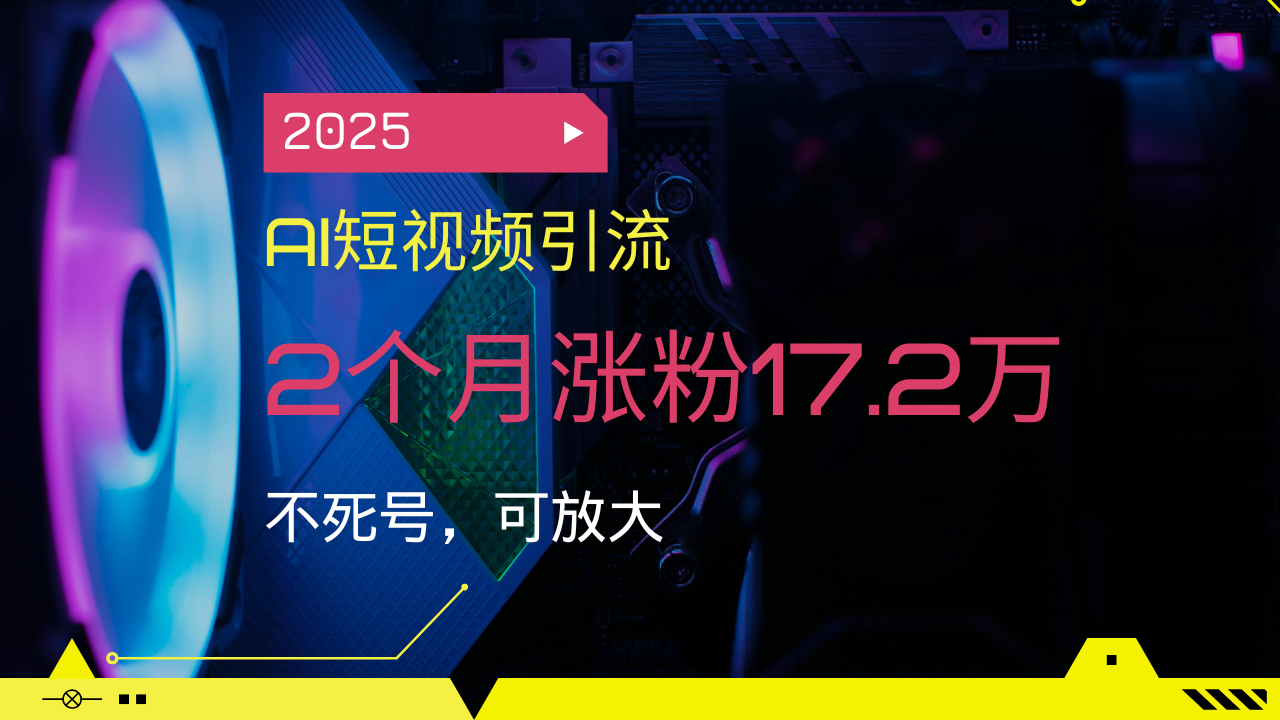 2025AI短视频引流，2个月涨粉17.2万，不死号，可放大-项目网
