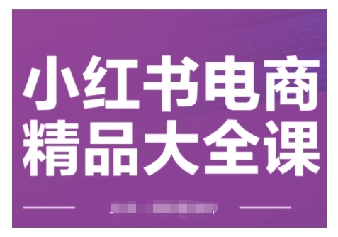 小红书电商精品大全课，快速掌握小红书运营技巧，实现精准引流与爆单目标，轻松玩转小红书电商(更新2月)-项目网