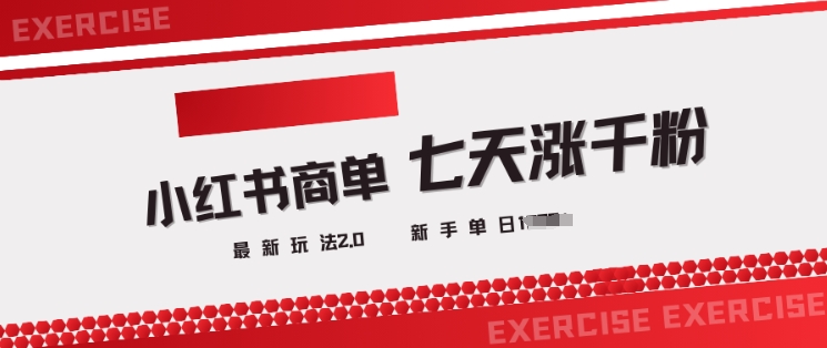 小红书商单2.0最新玩法，3天涨千粉单日变现多张-项目网