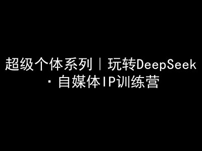 超级个体系列，玩转DeepSeek·自媒体IP训练营，deepseek教程-项目网
