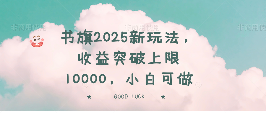 书旗2025新玩法，收益突破上限10000，小白可做-项目网