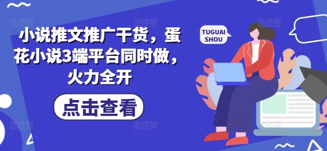 小说推文推广干货，蛋花小说3端平台同时做，火力全开-项目网