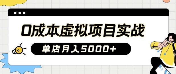 0成本虚拟项目实战手把手教你落地，单店月入5k-项目网