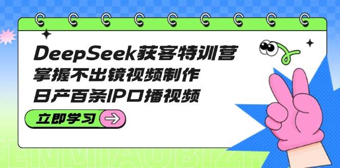 DeepSeek获客特训营：掌握不出镜视频制作，日产百条IP口播视频-项目网