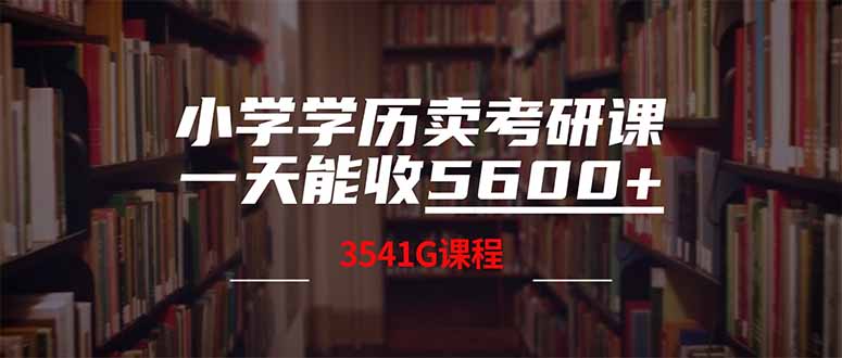 小学学历卖考研课程，一天收5600(附3580G考研合集-项目网