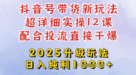 2025全新升级抖音带货玩法，一天纯利四位数，从剪辑到选品再到发布投流，超详细玩法揭秘-项目网