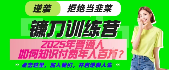 【网创项目终点站-镰刀训练营超级IP合伙人】25年普通人如何通过知识付费实现逆袭【揭秘】-项目网