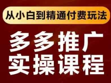 拼多多推广实操课程，从小白到精通付费玩法-项目网