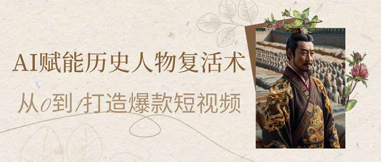 AI赋能历史人物复活术：从0到1打造爆款短视频-项目网