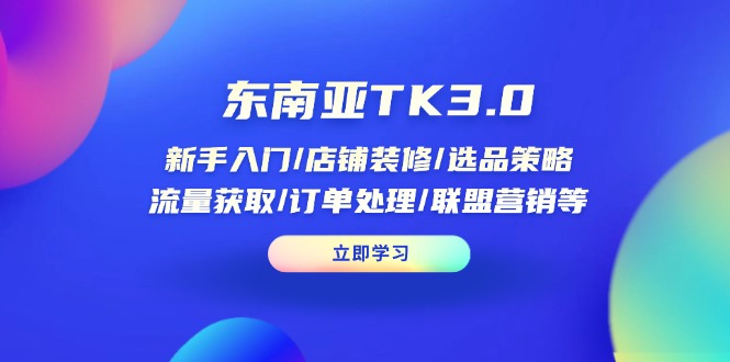 东南亚TK3.0：新手入门/店铺装修/选品策略/流量获取/订单处理/联盟营销等-项目网