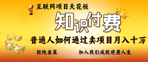 互联网项目天花板，知付付费项目，普通人如何通过卖项目月入十个，拒绝韭菜【揭秘】-项目网