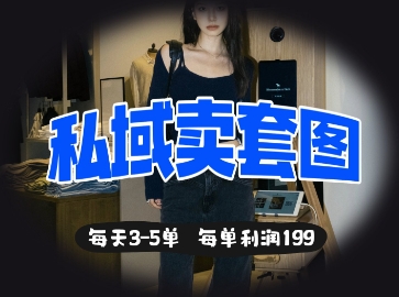 私域卖套图每天3-5单，每单利润99-项目网