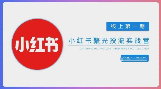 小红书聚光陪跑第一期，教你从0到1玩转小红书聚光投流，搭建小红书付费投流团队，更快的见到效果-项目网
