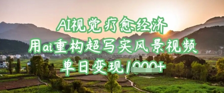 AI视觉疗愈经济：用ai重构超写实风景视频，单日变现多张-项目网