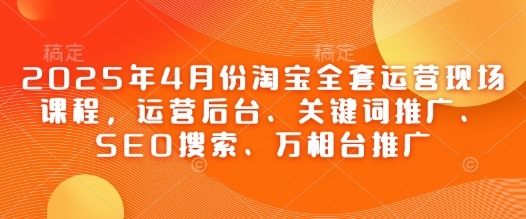 2025年4月份淘宝全套运营现场课程，运营后台、关键词推广、SEO搜索、万相台推广-项目网
