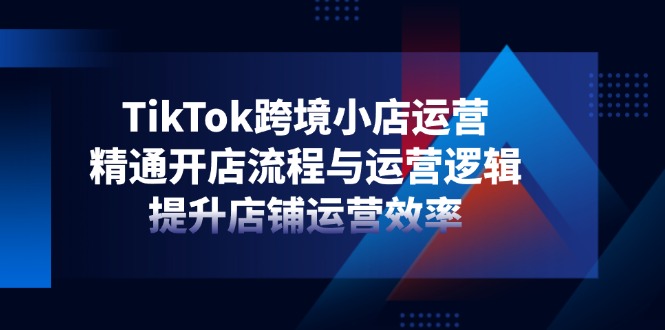 TikTok跨境小店运营，精通开店流程与运营逻辑，提升店铺运营效率-项目网
