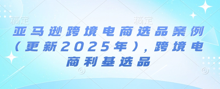 亚马逊跨境电商选品案例(更新2025年4月)，跨境电商利基选品-项目网
