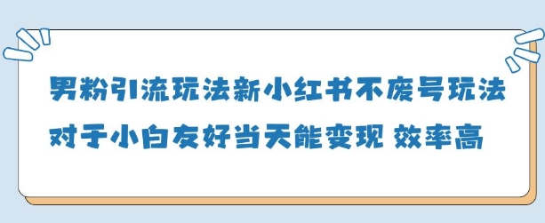 男粉引流玩法(新)，玩法友好做的好当天就能变现-项目网