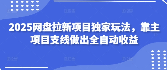 2025网盘拉新项目独家玩法，靠主项目支线做出全自动收益-项目网