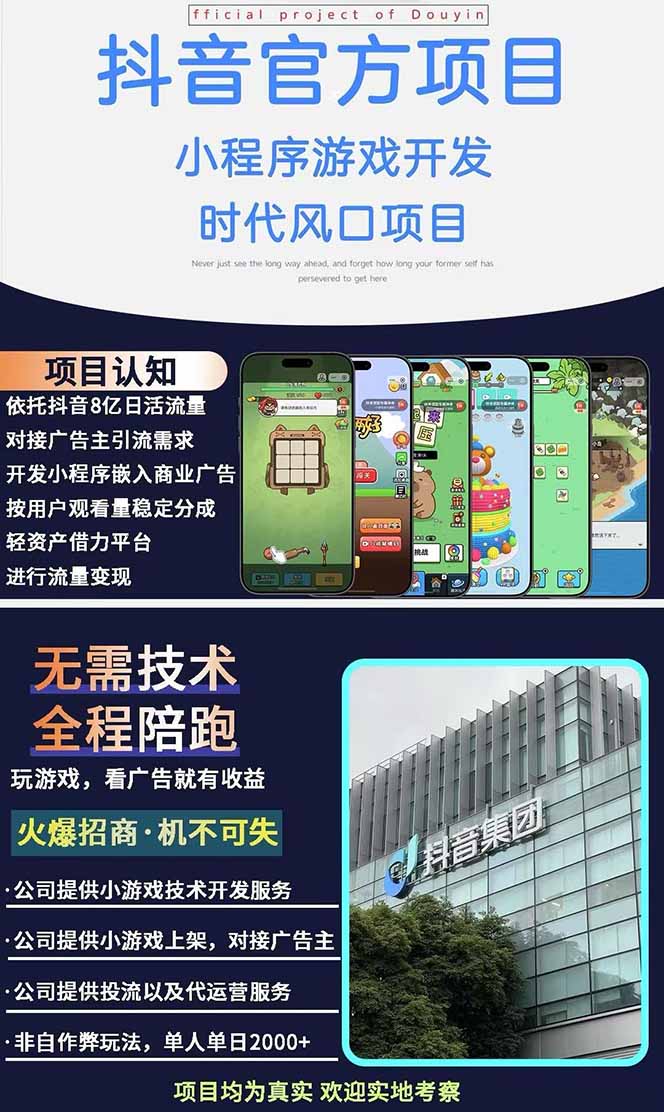 图片[1]-2025最热抖音官方项目 Ai时代风口项目小程序游戏开发 实测单个游戏日收…-项目网