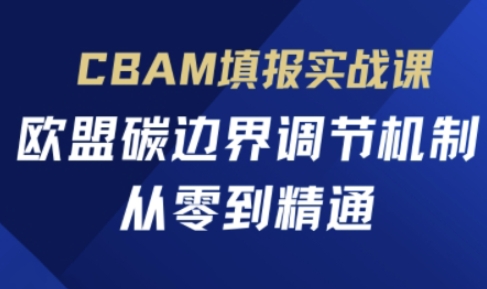 CBAM填报实战课，欧盟碳边界调节机制，从零到精通-项目网