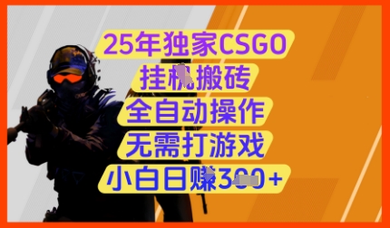 25年独家CSGO挂G搬砖，全自动操作，无需打游戏，小白日入3张+【揭秘】-项目网