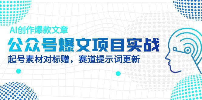 公众号爆文项目实战，AI创作爆款文章，起号素材对标赠(附赛道AI提示词-项目网
