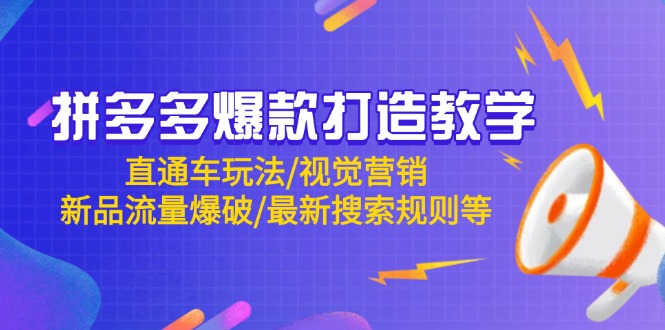 拼多多爆款打造教学：直通车玩法/视觉营销/新品流量爆破/最新搜索规则等-项目网