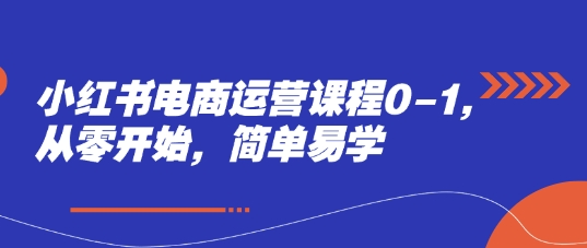 小红书电商运营课程0-1，从零开始，简单易学-项目网