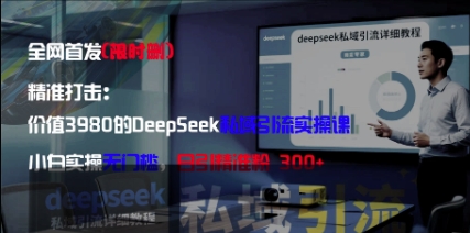 精准打击：价值3980的DeepSeek私域引流实操课，小白实操无门槛，日引精准粉300+-项目网