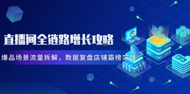 直播间全链路增长攻略，爆品场景流量拆解，数据复盘店铺霸榜实战-项目网
