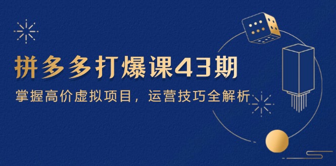 拼多多打爆课第 43 期，掌握高价虚拟项目，运营技巧全解析(15节-项目网