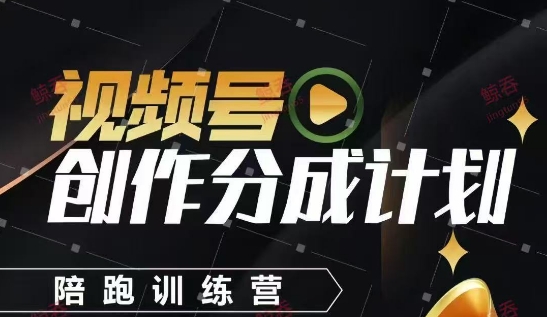 视频号创作分成计划陪跑训练营，手把手教会你如何制作视频，细水长流型项目-项目网