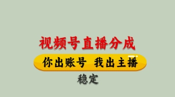 视频号直播分成，全程托管招募，单月轻松变现8k【揭秘】-项目网
