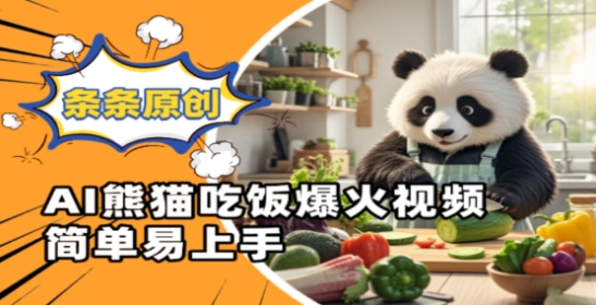 Ai熊猫吃饭爆火视频，条条原创，简单易上手-项目网
