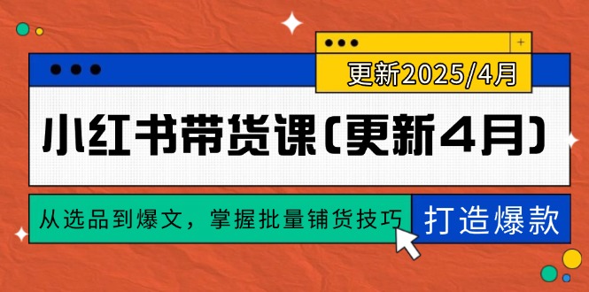 小红书带货课(更新4月-项目网