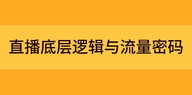 直播底层逻辑与流量密码：定位模型+案例拆解，急速流承接与数据优化全攻略-项目网