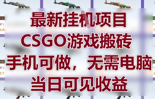 最新挂G项目，CSGO游戏搬砖，手机可做，无需电脑，当日见收益【揭秘】-项目网